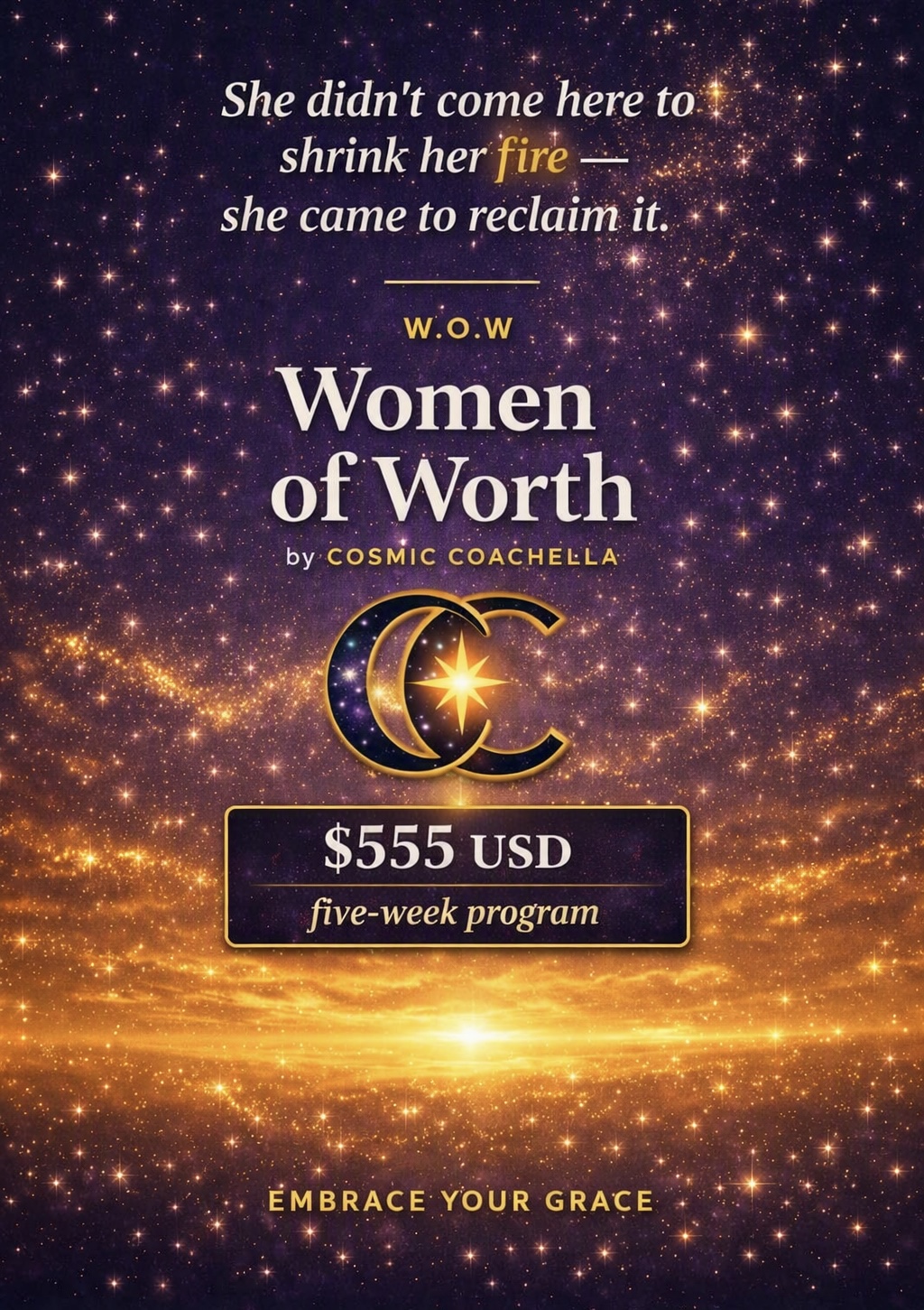 Women of Worth group coaching poster