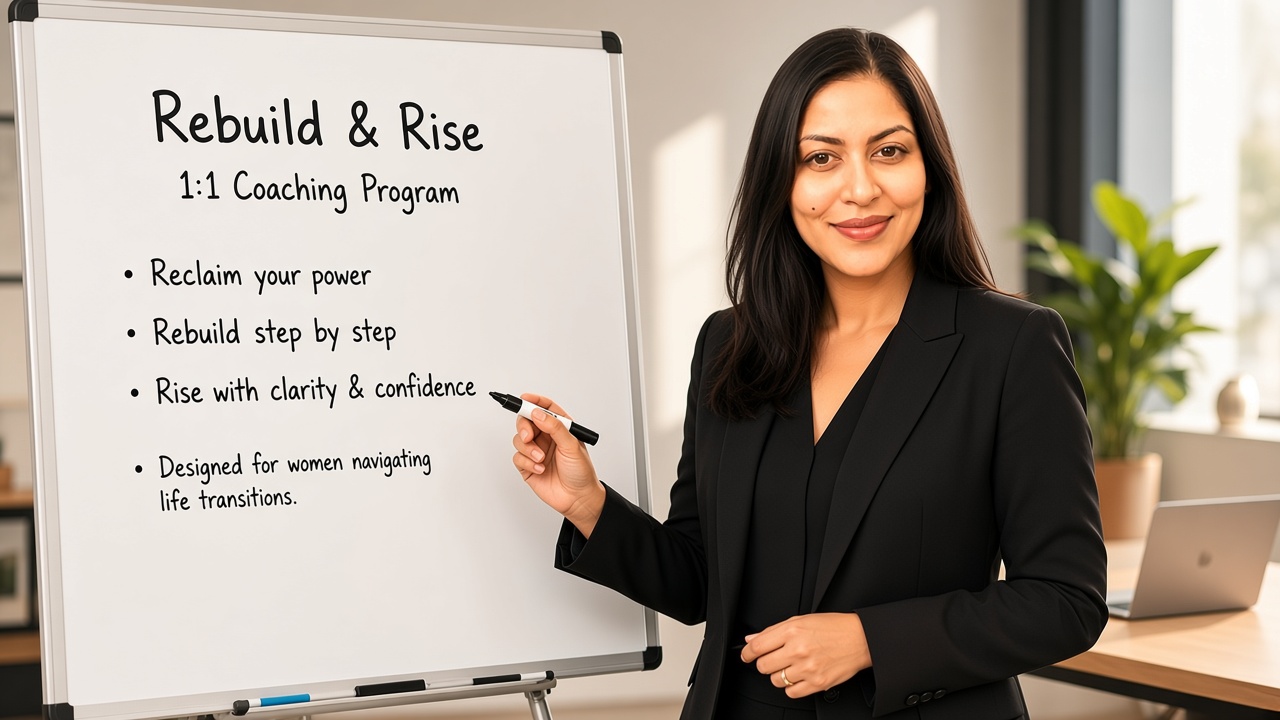 Your coach presenting the Rebuild & Rise 1:1 coaching program