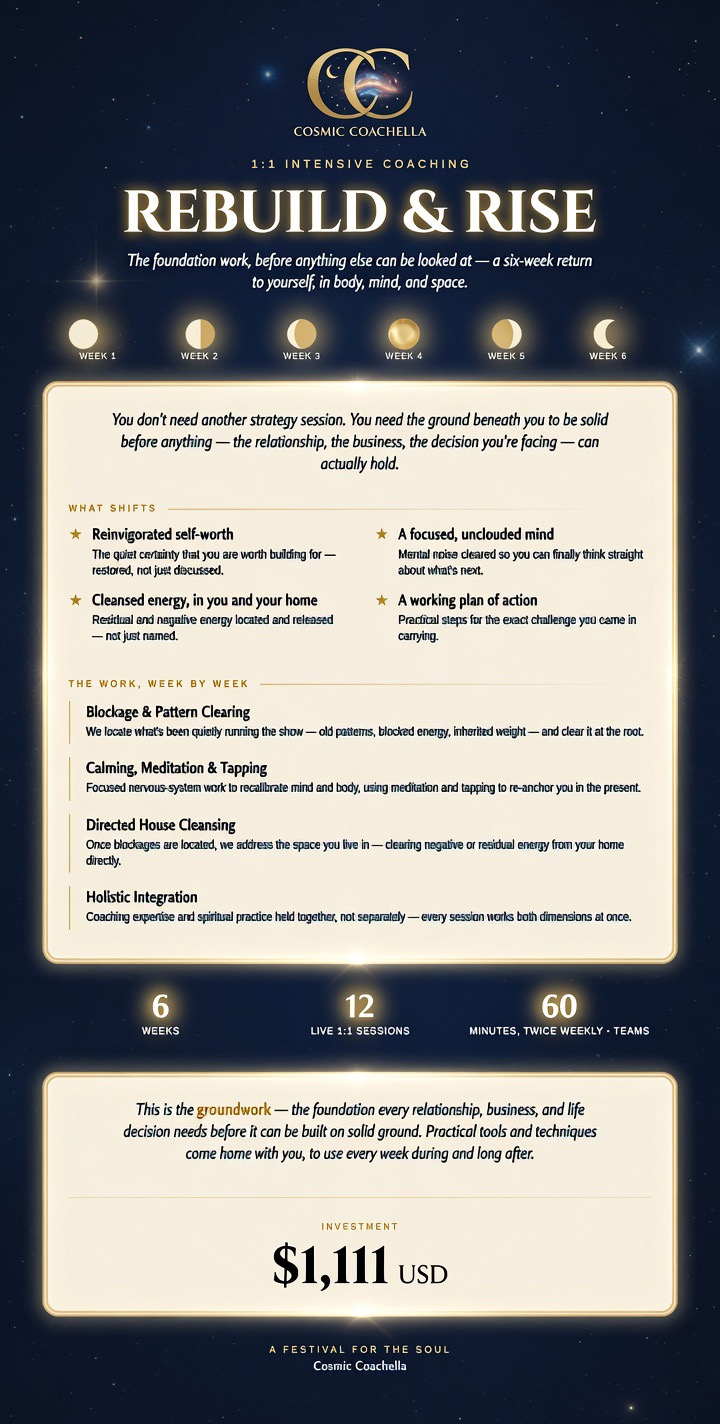 Rebuild & Rise 1:1 intensive coaching poster